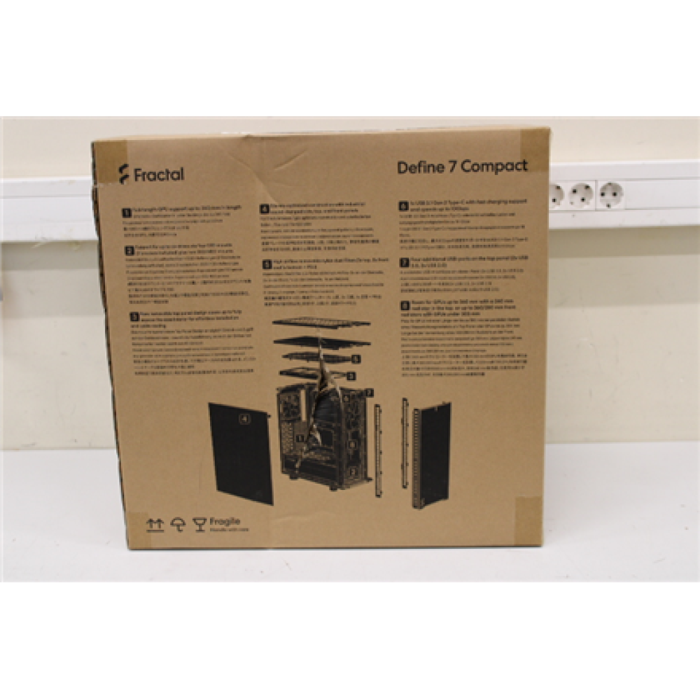 SALE OUT. Fractal Design Define 7 Compact White TG Clear Tint , Fractal Design , Define 7 Compact , Side window , White/Clear Tint , Mid-Tower , DAMAGED PACKAGING , Power supply included No , ATX