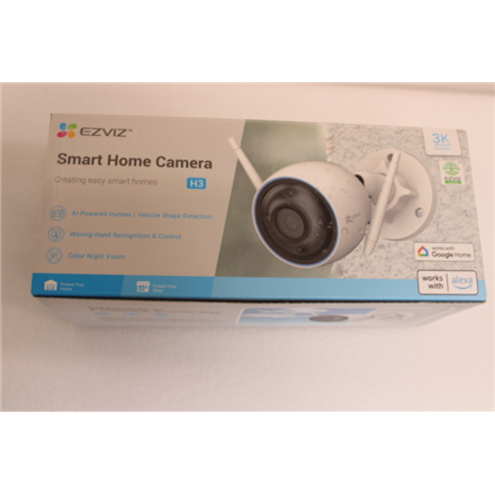 SALE OUT. EZVIZ IP Camera CS-H3 5MP/2,8mm/ColorNightVision/2K/Led up to 8m/MicroSD up to 512GB/IP67/White , EZVIZ , IP Camera , CS-H3 , 35 month(s) , Bullet , 5 MP , 2.8 mm , IP67 , H.265/H.264 , Micro SD, Max. 512 GB , White DAMAGED PACKAGING