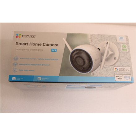 SALE OUT. EZVIZ IP Camera CS-H3 5MP/2,8mm/ColorNightVision/2K/Led up to 8m/MicroSD up to 512GB/IP67/White , EZVIZ , IP Camera , CS-H3 , 35 month(s) , Bullet , 5 MP , 2.8 mm , IP67 , H.265/H.264 , Micro SD, Max. 512 GB , White DAMAGED PACKAGING