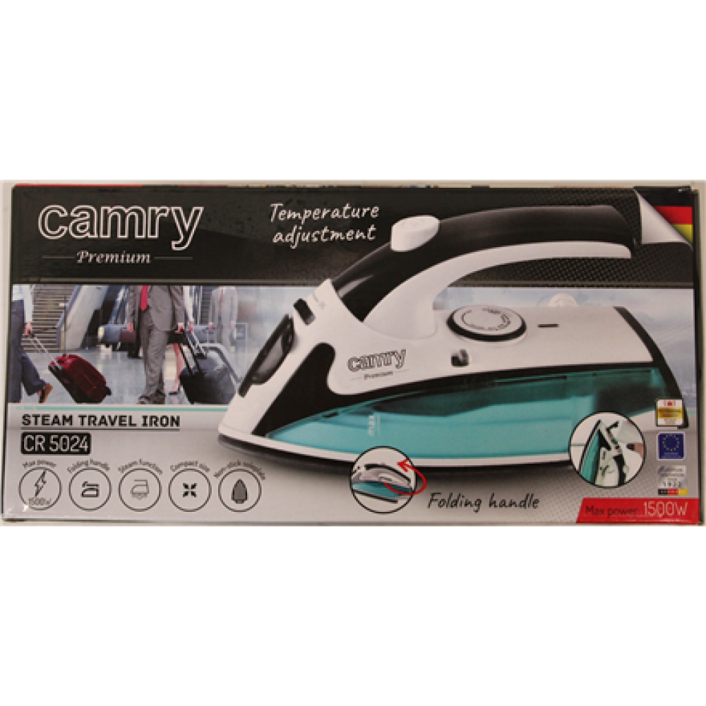SALE OUT. Camry CR 5024 Steam Travel iron, power 840W, White/green/black , Camry , CR 5024 , Steam Travel iron , 840 W , Water tank capacity 40 ml , White/green/black , DAMAGED PACKAGING