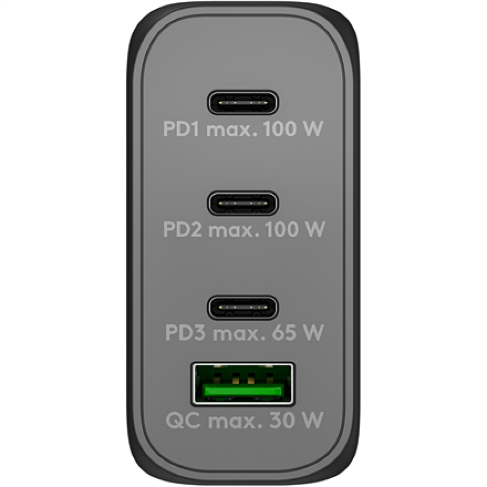Goobay 100 W USB-C PD GaN Multiport Fast Charger, Black