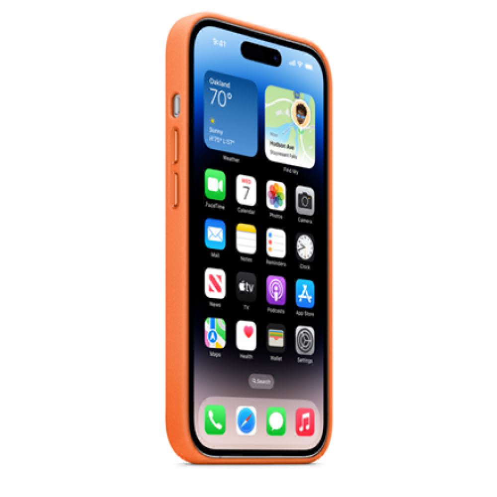 Apple 14 Pro Leather Case with MagSafe Orange