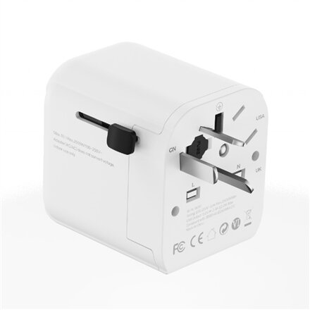 Gembird EU to Universal travel power adapter, 12W , TPA-EU2A12-01-W , 5 V