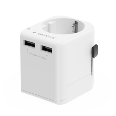 Gembird EU to Universal travel power adapter, 12W , TPA-EU2A12-01-W , 5 V