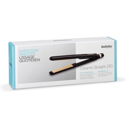 BABYLISS Hair straightener ST089E Ceramic heating system, Temperature (min) 200 °C, Temperature (max) 230 °C, Number of heating levels 2, Black