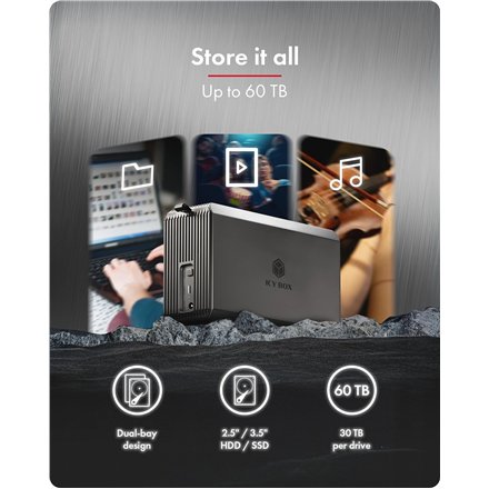 Raidsonic , RAID-System Dual bay, HDD/SSD USB 3.2 (Gen 2) with fan , IB-RD3720-CU3