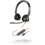 Poly - Plantronics Blackwire C3320 Microsoft Teams Headset Poly USB-A Headset Built-in microphone Black Wired USB Type-A