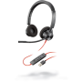 Poly - Plantronics Blackwire C3320 Microsoft Teams Headset Poly USB-A Headset Built-in microphone Black Wired USB Type-A