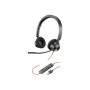 Poly - Plantronics Blackwire C3320 Microsoft Teams Headset Poly USB-A Headset Built-in microphone Black Wired USB Type-A