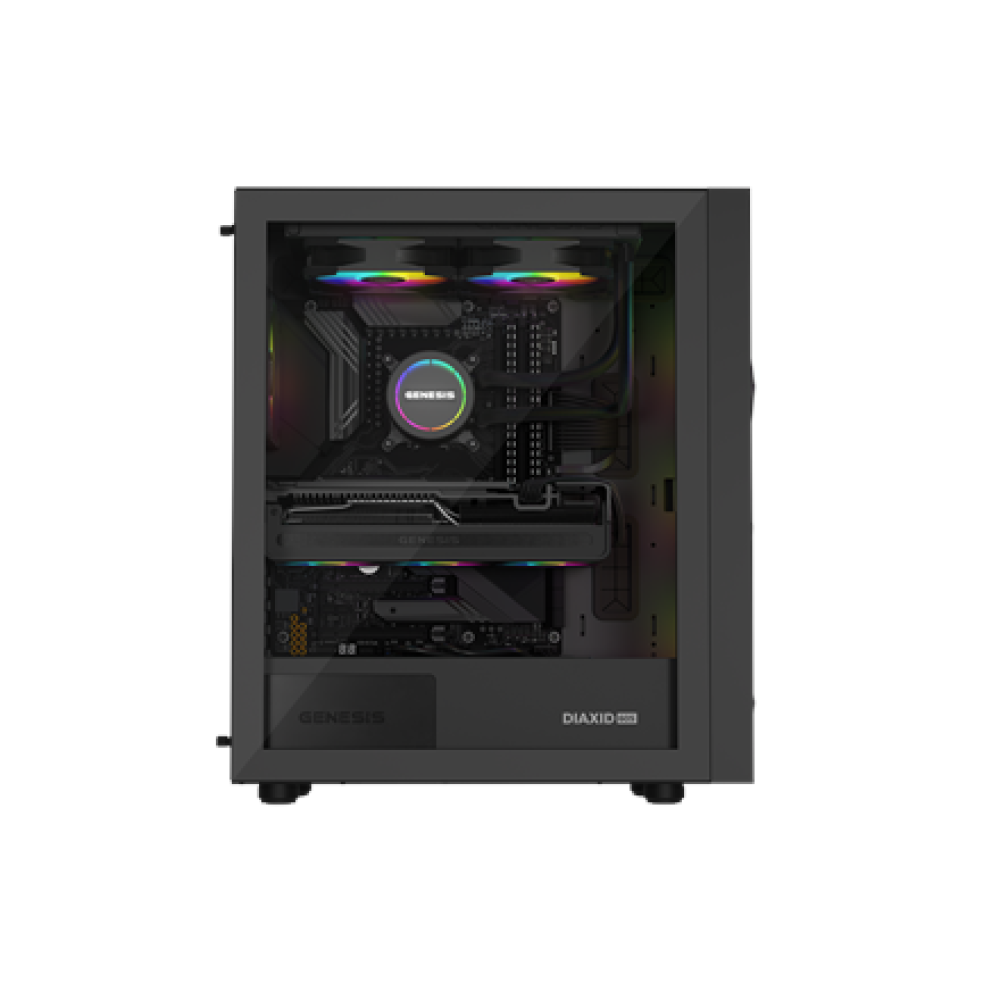 Genesis Gaming PC Case , Diaxid 605 ARGB , Black , Midi Tower , Power supply included No