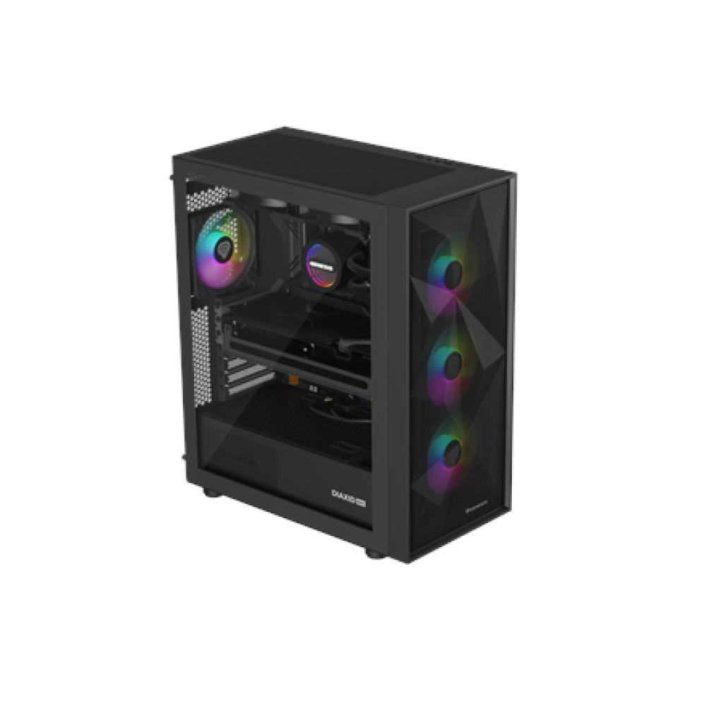 Genesis Gaming PC Case , Diaxid 605 ARGB , Black , Midi Tower , Power supply included No
