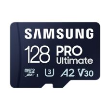 Samsung , MicroSD Card with Card Reader , PRO Ultimate , 128 GB , microSDXC Memory Card , Flash memory class U3, V30, A2