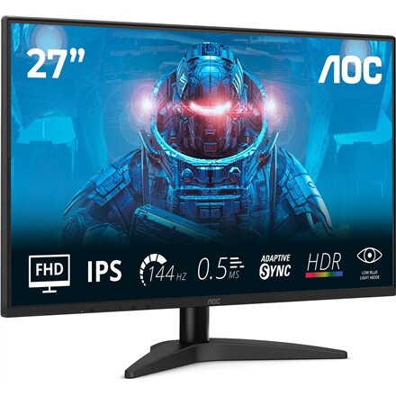 AOC , 27B36X , 27 , IPS , FHD , 16:9 , 144 Hz , 4 ms , 1920 x 1080 pixels , 300 cd/m² , HDMI ports quantity 1 , Black