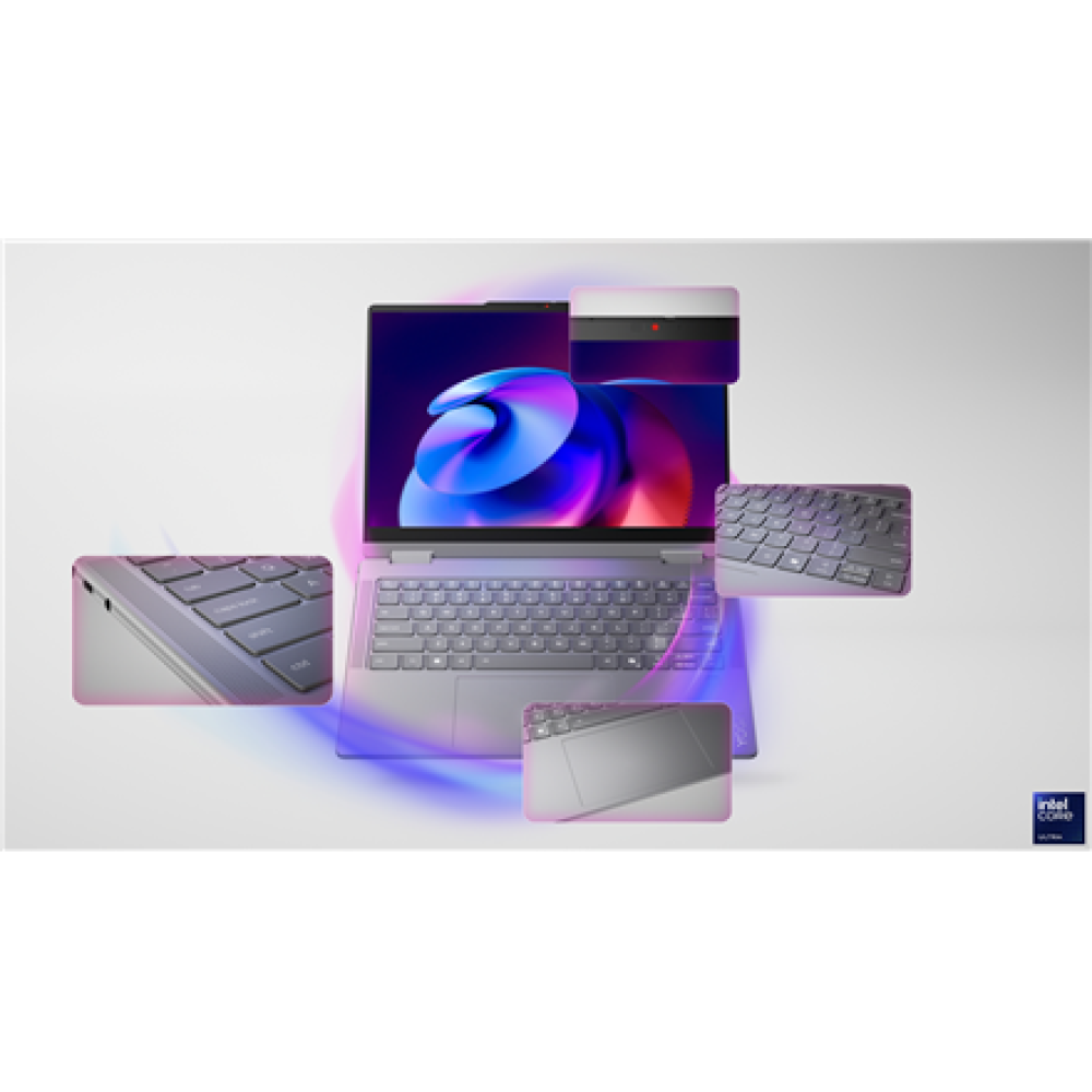 Lenovo Yoga 7 2-in-1 14ILL10 , Luna Grey , 14 , OLED , Touchscreen , WQXGA+ , 2880 x 1800 pixels , Glossy , Intel Core Ultra 7 , 258V , 32 GB , Soldered LPDDR5x , Solid-state drive capacity 1000 GB , Intel Arc Graphics 140V , Windows 11 Home , 802.11be , 