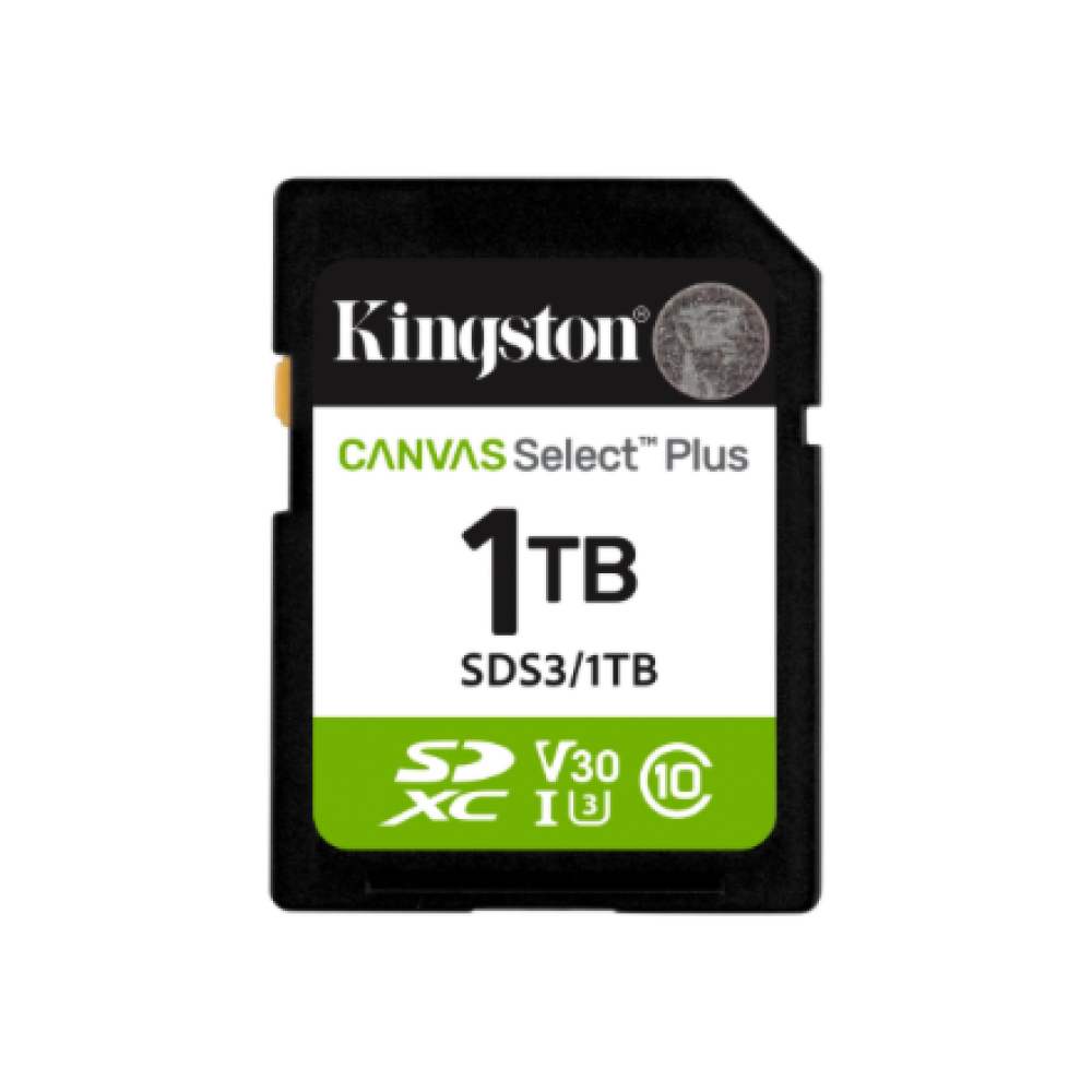 Kingston Canvas Select Plus , 1000 GB , SD , Flash memory class Class 10, UHS-I, U1/U3, Video Class 10/30