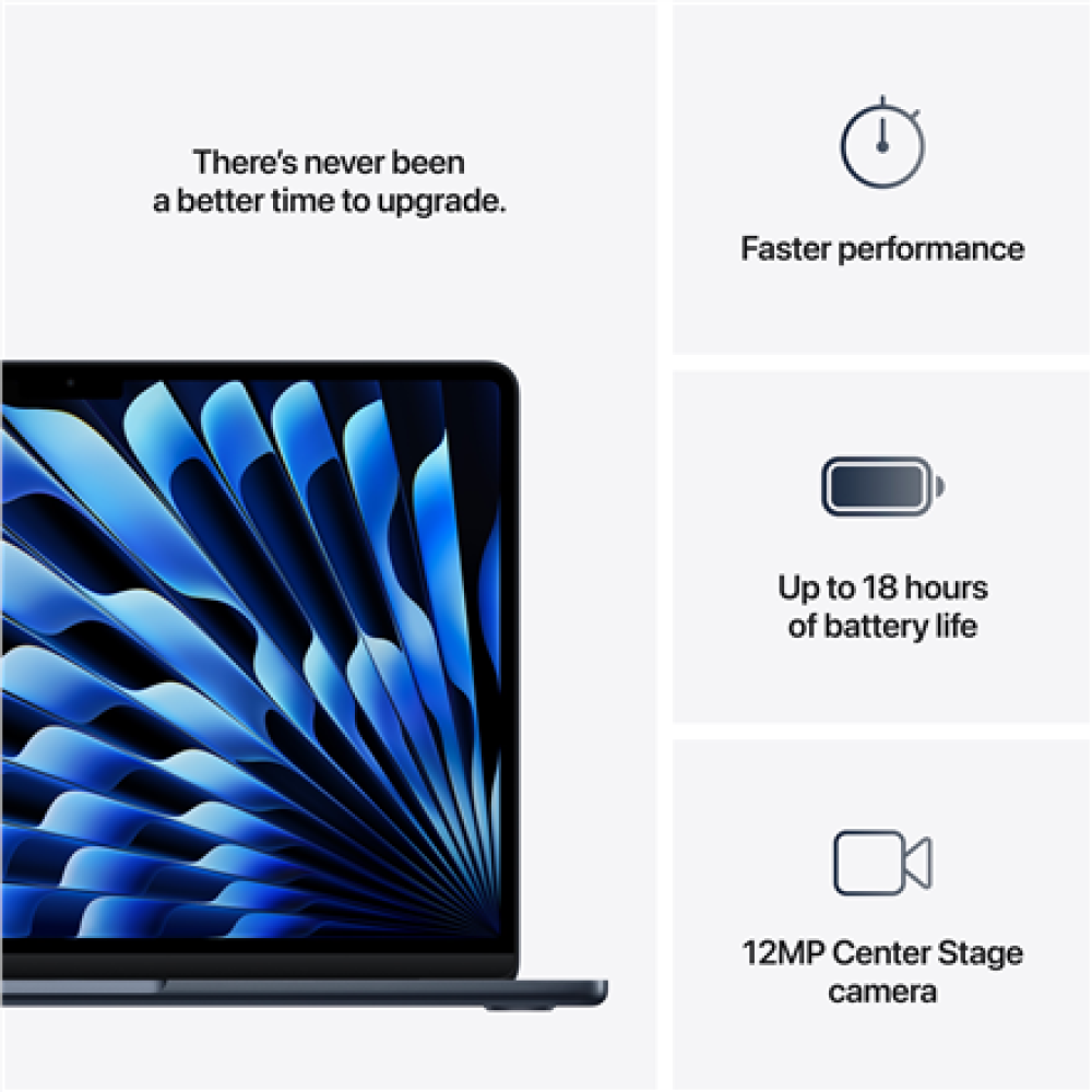 Apple MacBook , Air , Midnight , 13 , IPS , 2560 x 1664 pixels , Apple M4 , 16 GB , Solid-state drive capacity 256 GB , Apple M4 chip 10-core CPU/8-core GPU , macOS , 802.11ax , Bluetooth version 5.0 , Keyboard language Swedish , Keyboard backlit , Warran