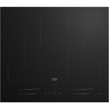 BEKO Hob , HII64720QUF2T , Induction , Number of burners/cooking zones 4 , Touch , Timer , Black