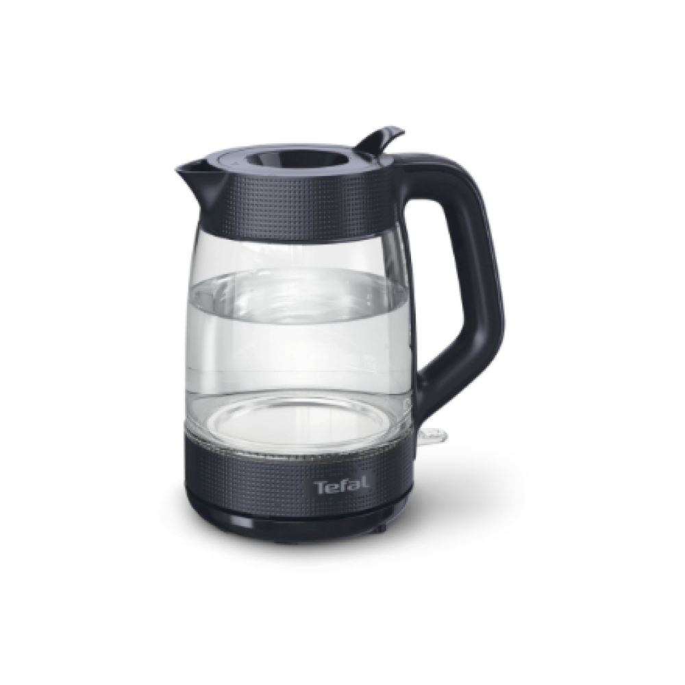 TEFAL Kettle , KO2G08E0 , 2000 W , Electric , 1.7 L , Heat-resistant glass , 360° rotational base , Black/Transparent