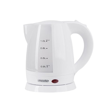 Mesko , Kettle , MS 1276 , Standard , 1600 W , 1 L , Plastic , 360° rotational base , White