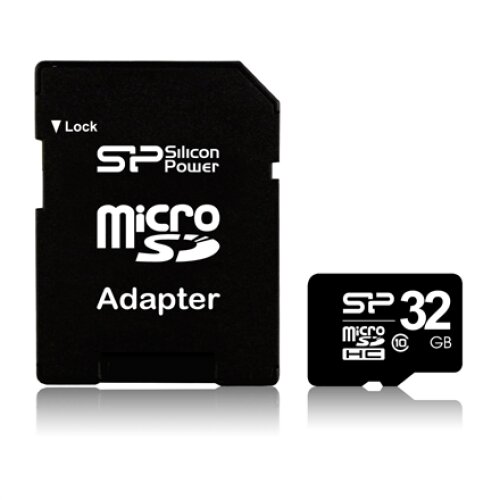 Silicon Power , 32 GB , MicroSDHC , Flash memory class 10 , SD adapter