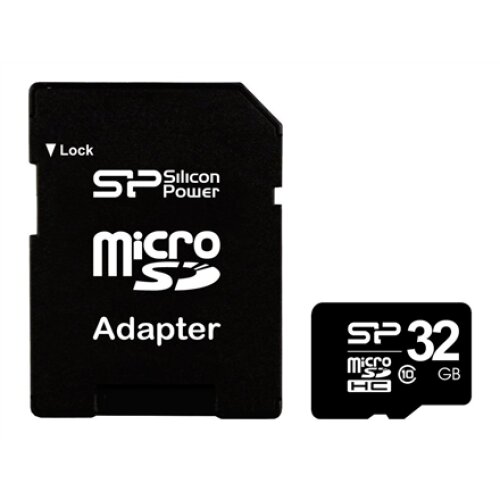 Silicon Power , 32 GB , MicroSDHC , Flash memory class 10 , SD adapter