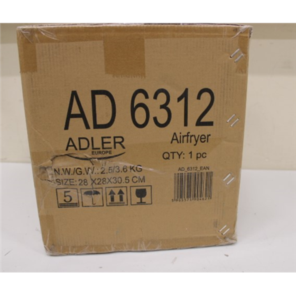 SALE OUT. Adler AD 6312 Airfryer Oven, 2,5 l, Black , Adler , Airfryer Oven , AD 6312 , Power 1600 W , Capacity 2.5 L , Convection , Black , DAMAGED PACKAGING, SCRATCHES ON TOP