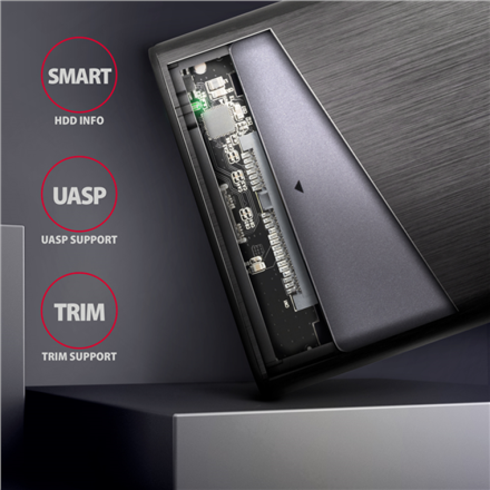 AXAGON Screwless aluminum USB 3.2 Gen 1 - SATA 6G external box for 2.5 SSD/HDD , EE25-A6C