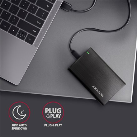 AXAGON Screwless aluminum USB 3.2 Gen 1 - SATA 6G external box for 2.5 SSD/HDD , EE25-A6C