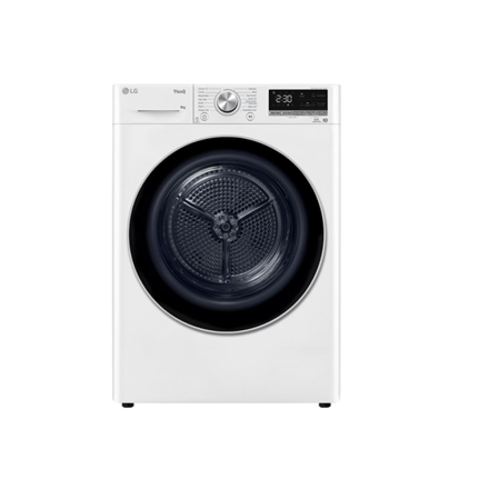 LG Dryer Machine , RH80V9AV3N , Energy efficiency class C , Front loading , 8 kg , LED , Depth 69 cm , Wi-Fi , White