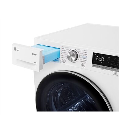 LG Dryer Machine , RH80V9AV3N , Energy efficiency class C , Front loading , 8 kg , LED , Depth 69 cm , Wi-Fi , White