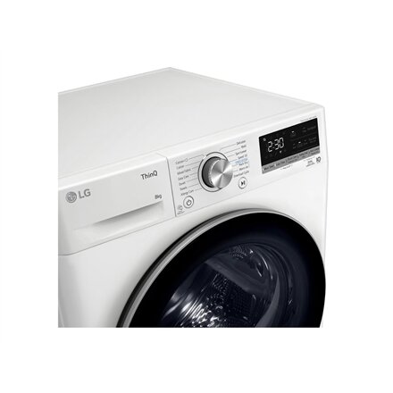 LG Dryer Machine , RH80V9AV3N , Energy efficiency class C , Front loading , 8 kg , LED , Depth 69 cm , Wi-Fi , White