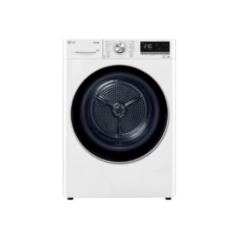 RH80V9AV3N LG Dryer Machine , RH80V9AV3N , Energy efficiency class C , Front loading , 8 kg , LED , Depth 69 cm , Wi-Fi , White
