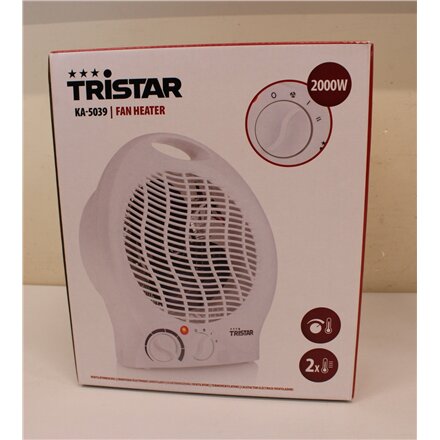 SALE OUT. Tristar KA-5039 Electric Fan Heater, 3 Adjustable Settings, Power 2000 W, White , Tristar Heater , KA-5039 , Fan Heater , 2000 W , Suitable for rooms up to 60 m³ , White , DAMAGED PACKAKING