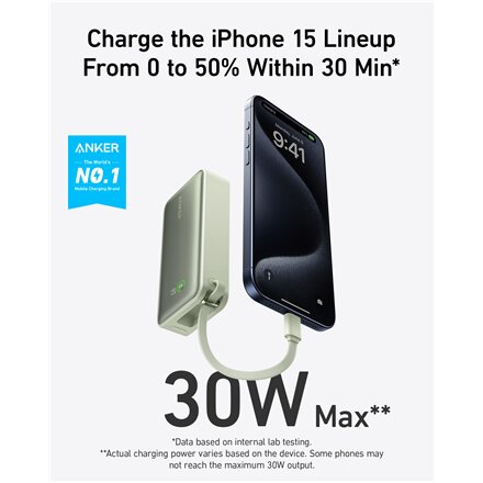 Anker 545 Nano Power Bank , A1259G61 , 10000 mAh , Green