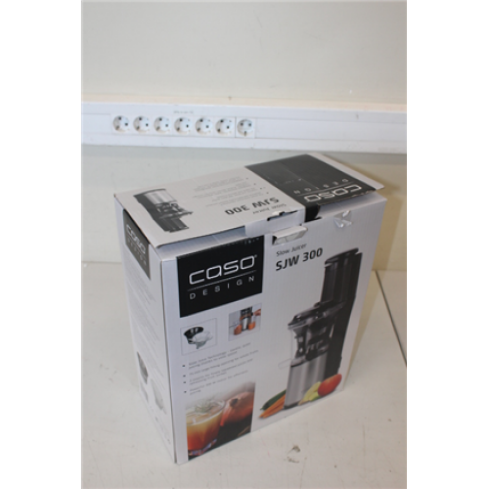 SALE OUT. Caso SJW 300 Juicer, 300 W, Stainless steel/Black Caso Juicer SJW 300 Stainless steel, 300 W, Extra large fruit input, Number of speeds 1, USED AS DEMO,SCRATCHED