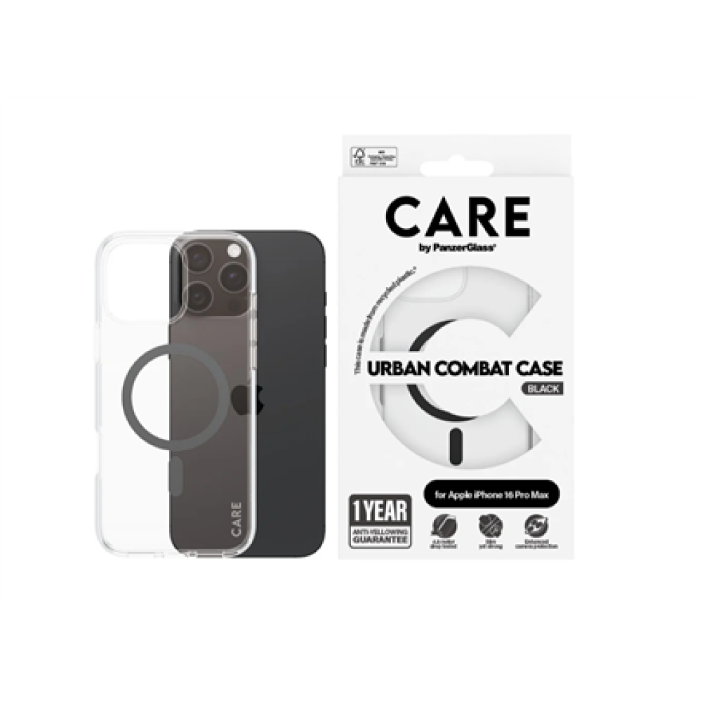 CARE Flagship Case , Back cover , Apple , iPhone 16 Pro Max , Recycled plastic , Transparent , MagSafe