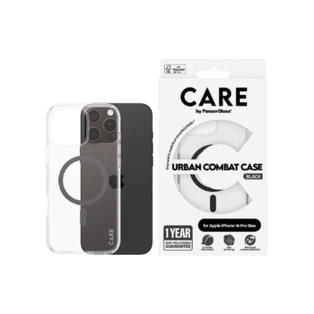 CARE Flagship Case , Back cover , Apple , iPhone 16 Pro Max , Recycled plastic , Transparent , MagSafe