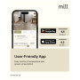 Mill Invisible Smart WiFi Panel heater G4 , PA1500WIFI4A , Panel Heater , 1500 W , Suitable for rooms up to 18-22 m² , Black , IPX4