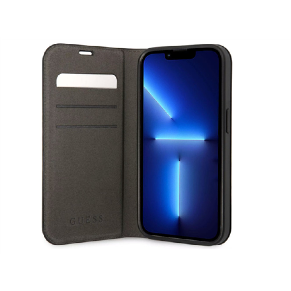 GUESS , Book Case , Apple , iPhone 14 Pro Max , Rubber/Silicone , Black