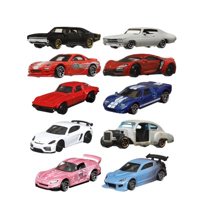 Mattel , Hot Wheels Fast and Furious Themed Assortment, HNR88 , Metal/Plastic