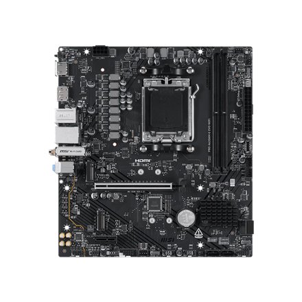 MSI PRO A620AM-G EVO WIFI , Processor family AMD , Processor socket AM5 , DDR5 , Number of SATA connectors 4 , Supported hard disk drive interfaces SATA, M.2