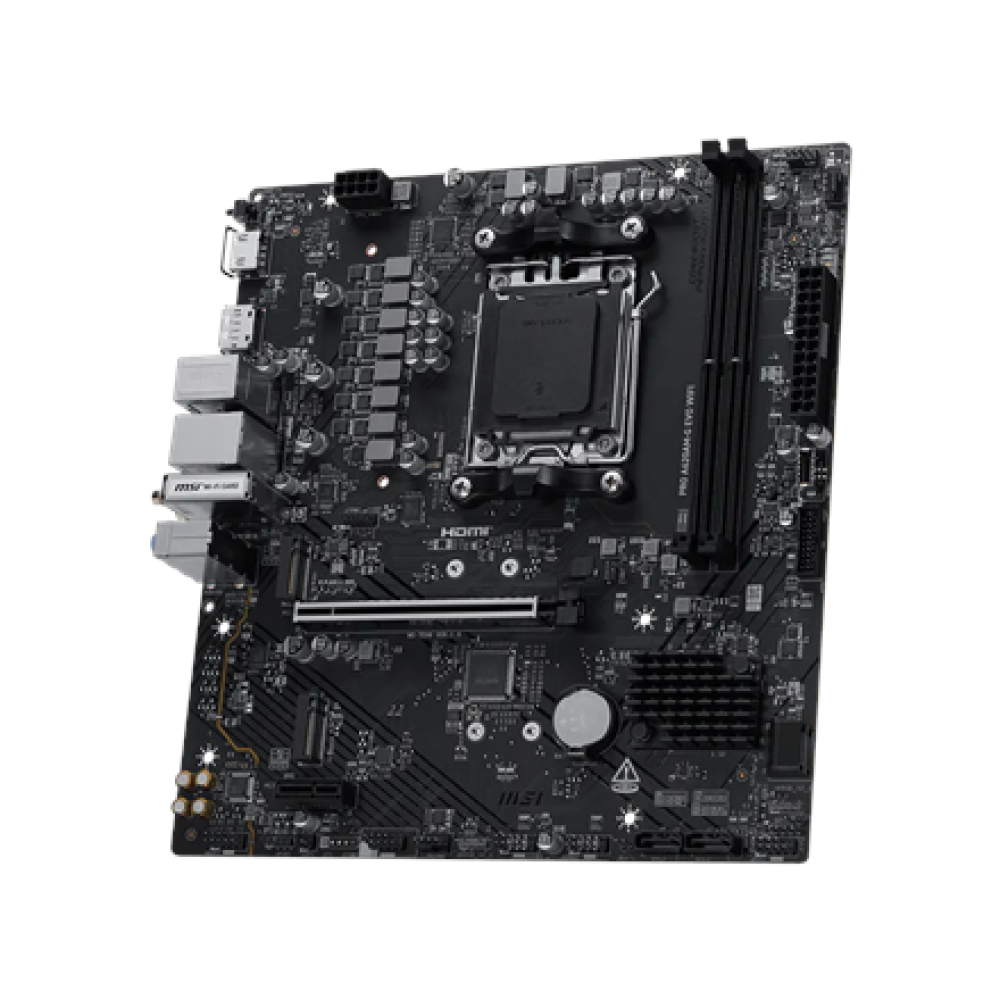 MSI PRO A620AM-G EVO WIFI , Processor family AMD , Processor socket AM5 , DDR5 , Number of SATA connectors 4 , Supported hard disk drive interfaces SATA, M.2