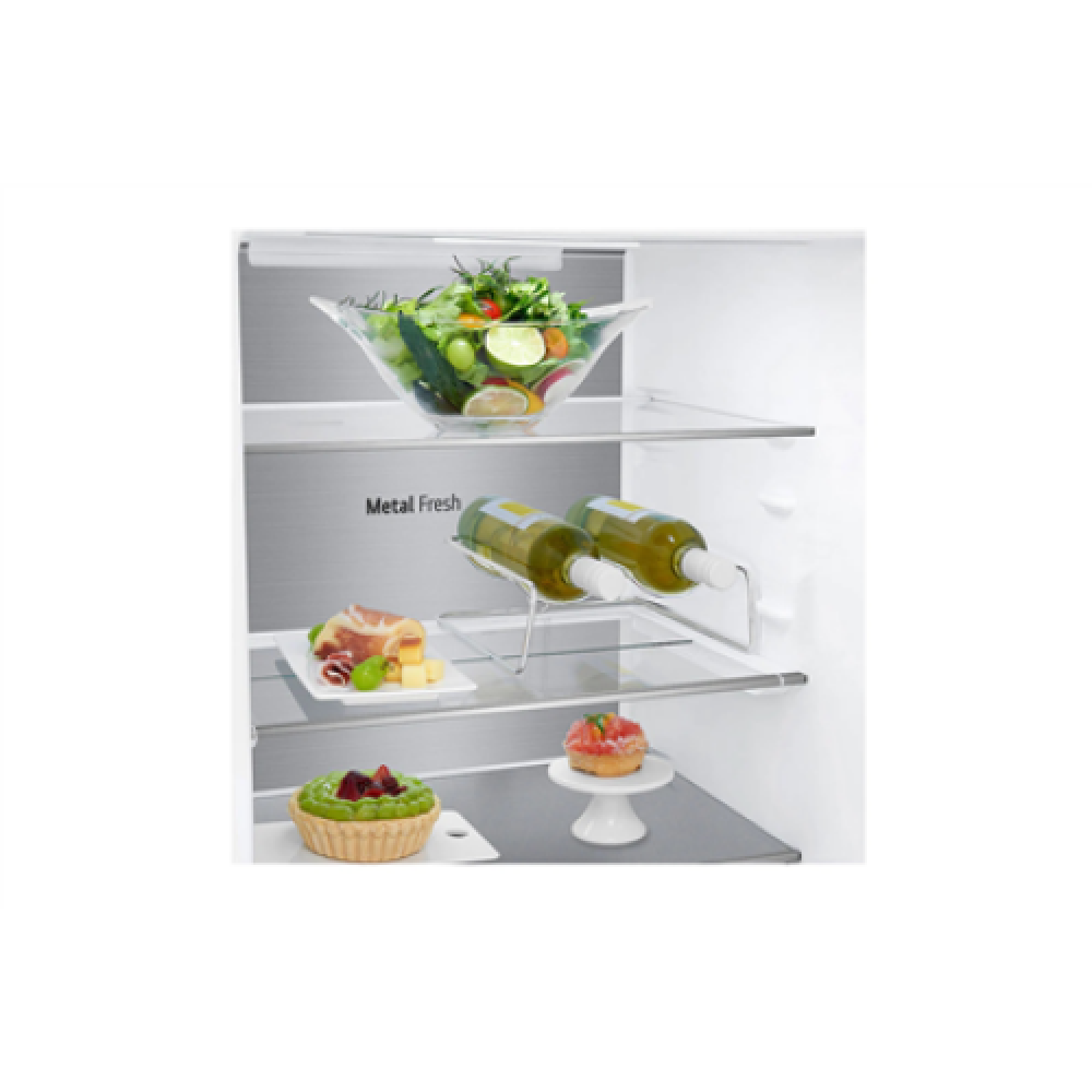LG Refrigerator GBB71NSUGN Energy efficiency class D Free standing Combi Height 186 cm No Frost system Fridge net capacity 234 L Freezer net capacity 107 L Display 35 dB Stainless steel