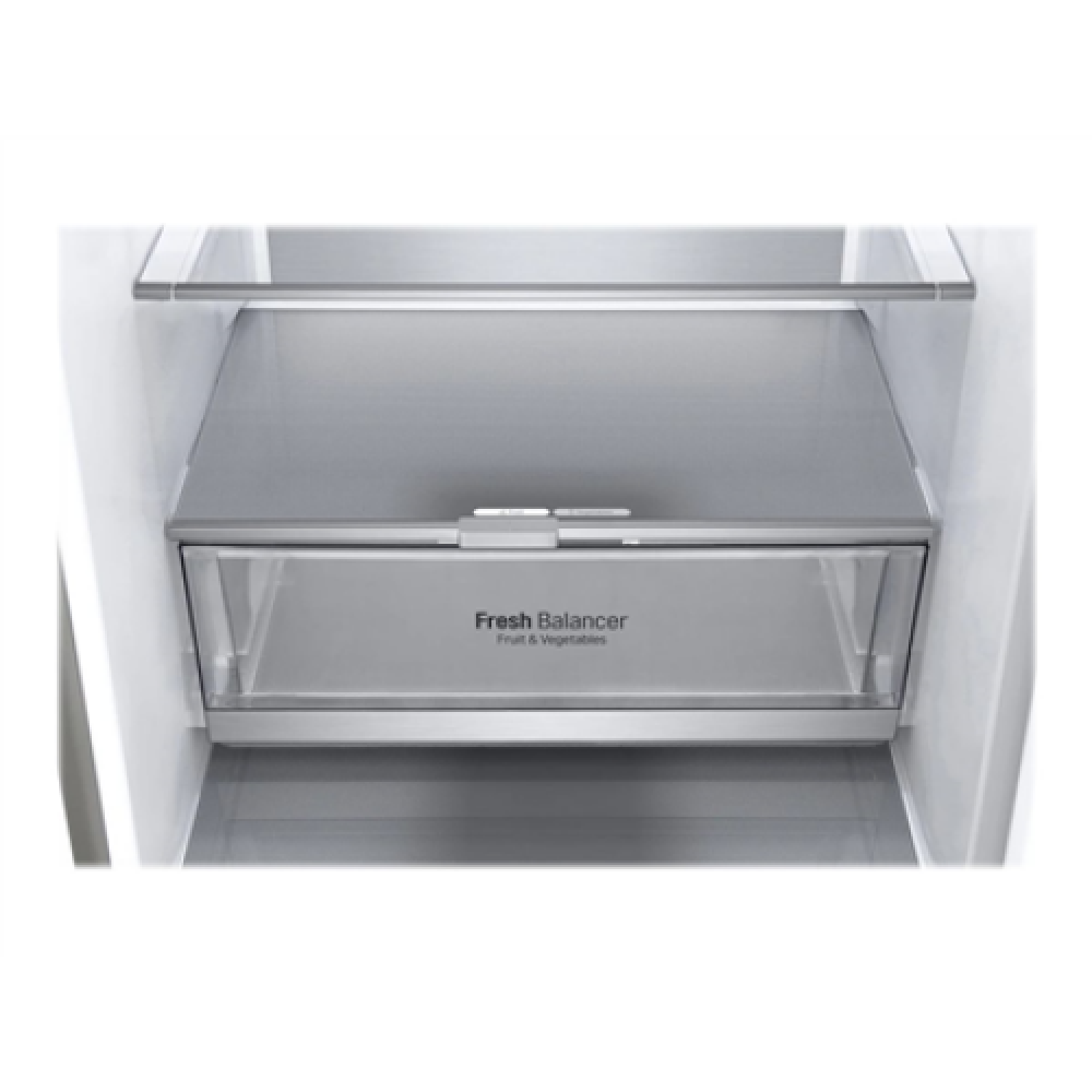 LG Refrigerator GBB71NSUGN Energy efficiency class D Free standing Combi Height 186 cm No Frost system Fridge net capacity 234 L Freezer net capacity 107 L Display 35 dB Stainless steel