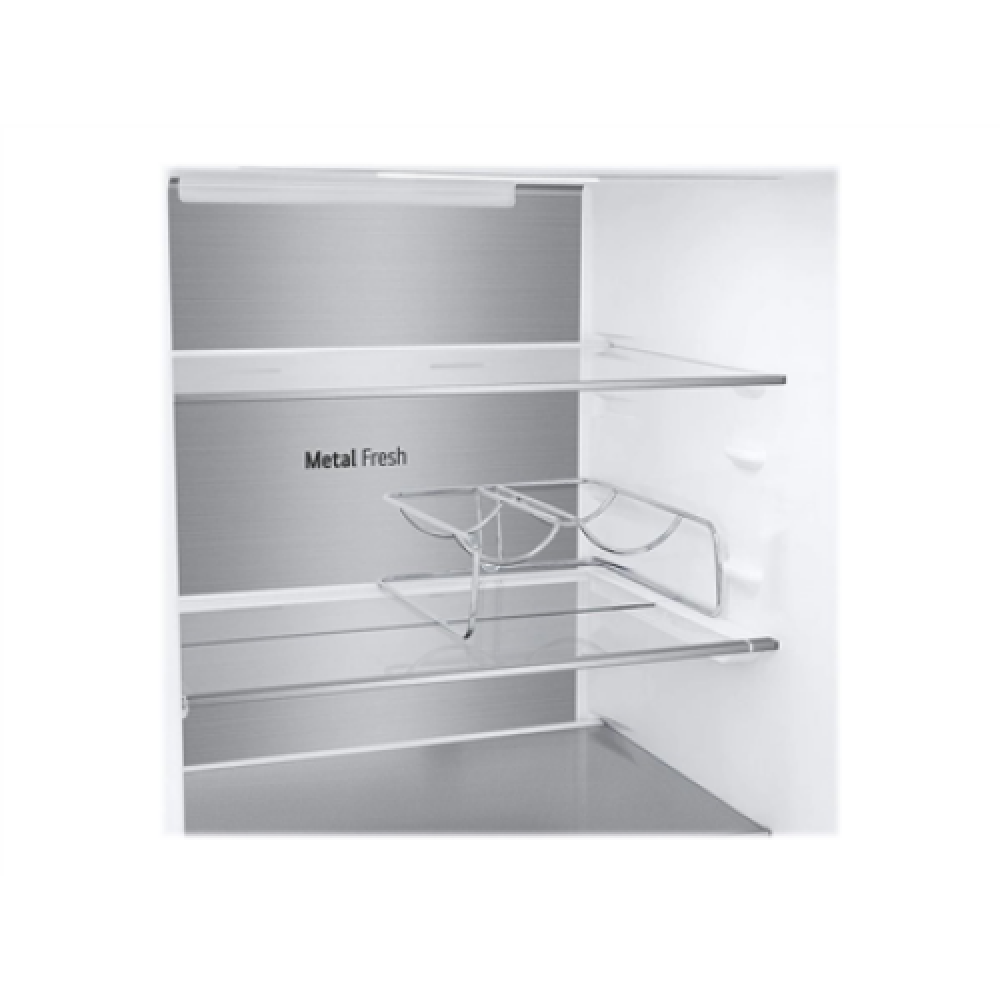 LG Refrigerator GBB71NSUGN Energy efficiency class D Free standing Combi Height 186 cm No Frost system Fridge net capacity 234 L Freezer net capacity 107 L Display 35 dB Stainless steel