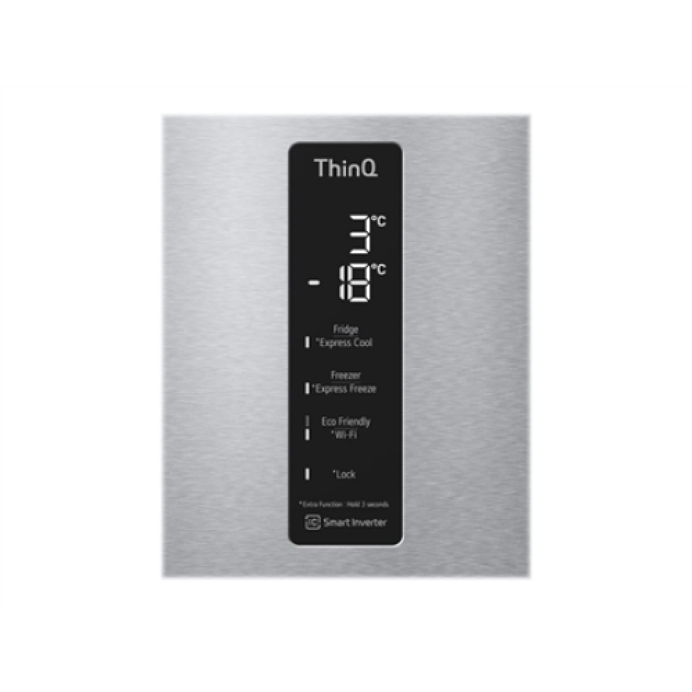 LG Refrigerator GBB71NSUGN Energy efficiency class D Free standing Combi Height 186 cm No Frost system Fridge net capacity 234 L Freezer net capacity 107 L Display 35 dB Stainless steel