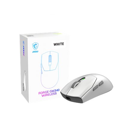 MSI Gaming Mouse , FORGE GM340 WIRELESS , Wireless , 2.4 GHz, Bluetooth, USB , White
