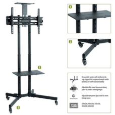 Sunne , Floor stand , S112 multifunctional Mobile TV cart , Tilt , 37-70 , Black