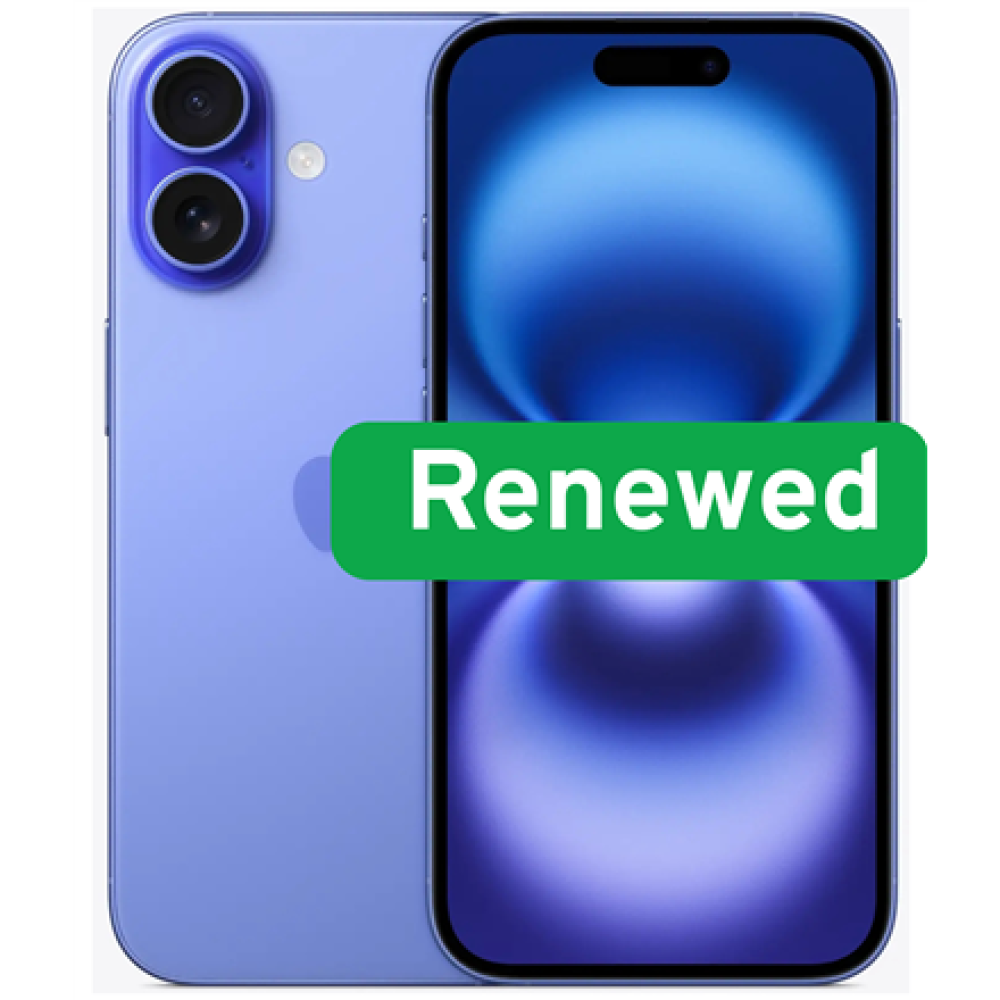 Apple Renew , RENEW , Grade B , iPhone 16 , Ultramarine , 6.1 , Super Retina XDR OLED , 2556 x 1179 pixels , A17 , 6 GB , 128 GB , Dual SIM , 5G , 48+12 MP , iOS , 18