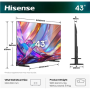 Hisense TV , 43E7S , 43 , Smart TV , VIDAA Smart OS , UHD , Black